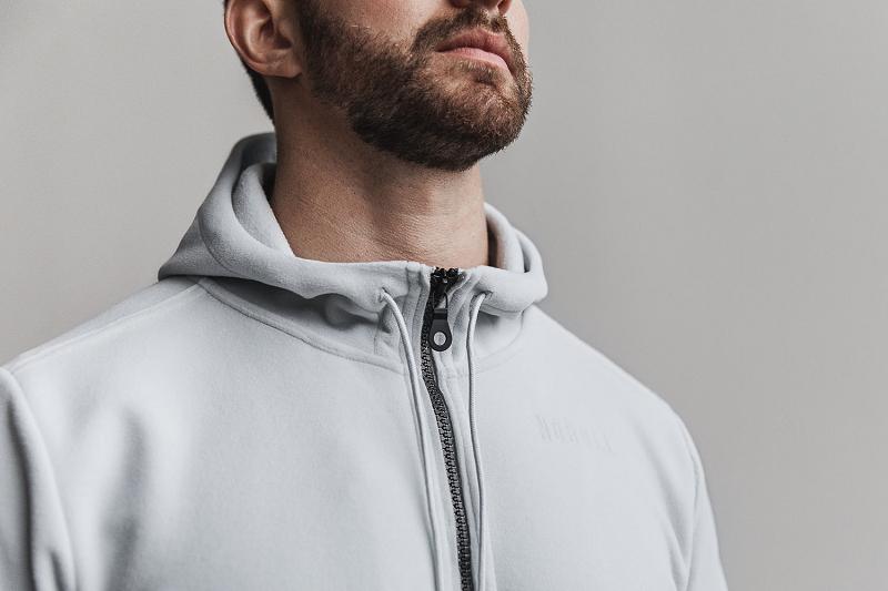 Nobull Arctic Zip-Up Men's Hoodie Dark / Grey | USA K1566O